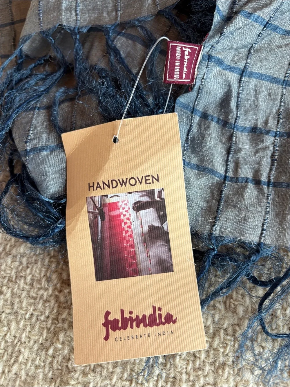 NWT Handwoven Indian Silk and Cotton Scarf